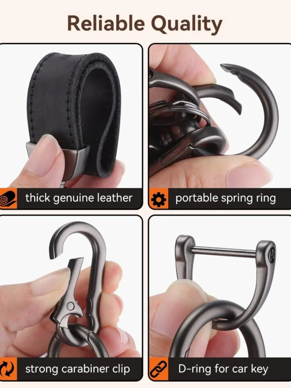 Stylish Leather Key Chain for Men | Durable Car Key Holder with Strap